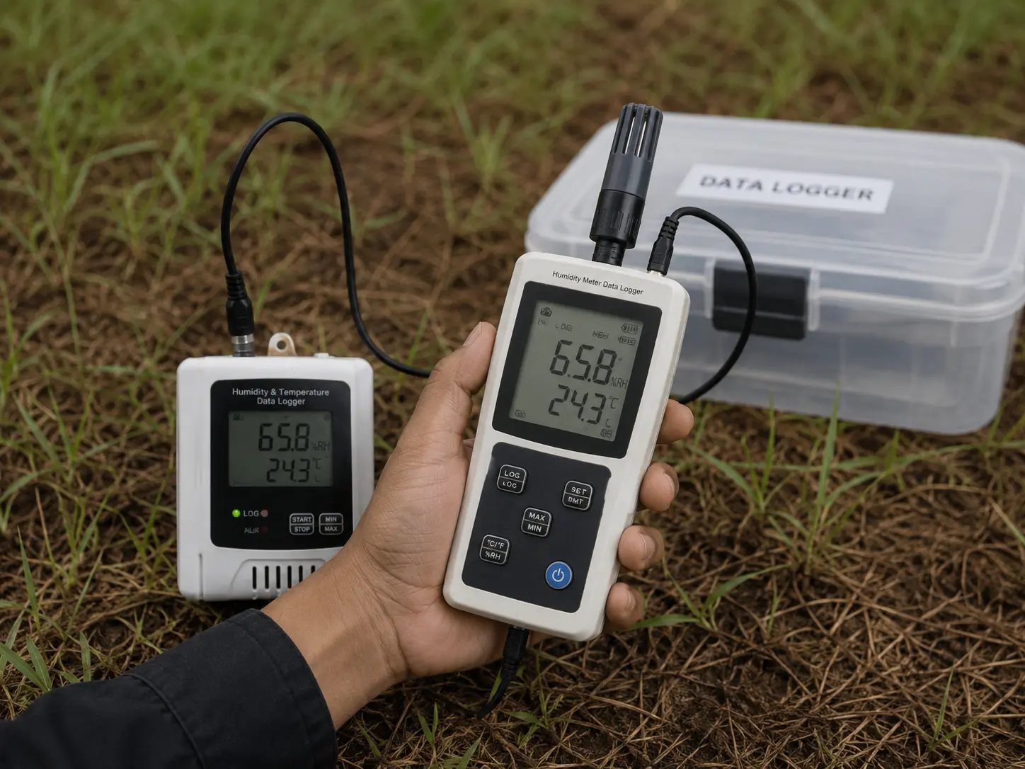 Humidity Meter LUTRON MHB-382SD untuk memantau tingkat kelembapan, suhu, dan tekanan udara